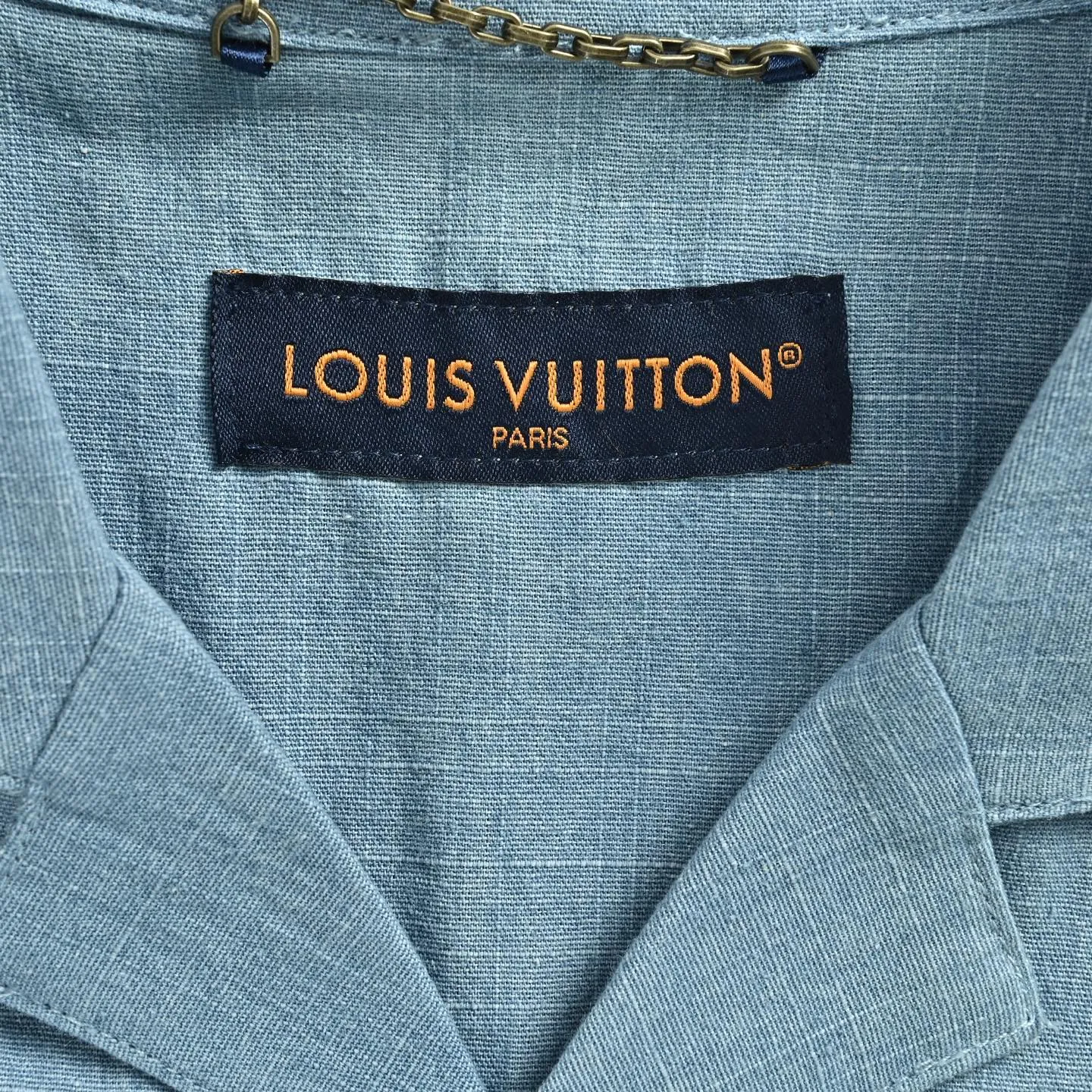 Louis Vuitton/Louis Vuitton front and back embroidery suit chambray short-sleeved shirt